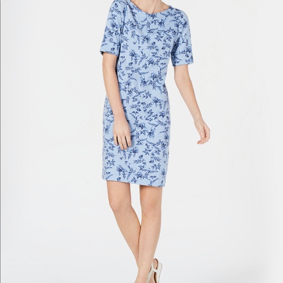 KAREN SCOTT PRINTED BOAT-NECK T-SHIRT DRESS - Picture 2 of 3